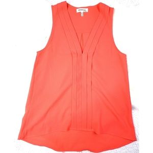 Monteau Coral Chiffon Tank Top